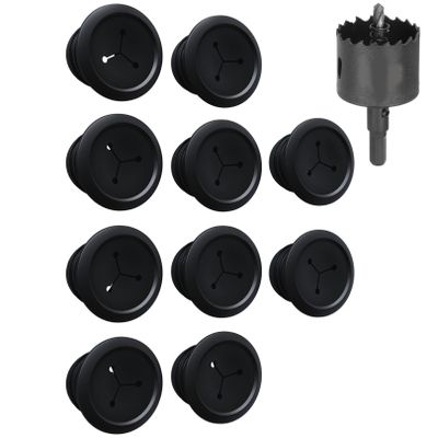 ECHOGEAR Wall Cable Hiders for Cable Management - 2.25" Mini Cord Hider Conceals 3 Low Voltage Cables Behind Wall - Perfect for Speakers, Mounted TVs, Desks & More - Black 10-Pack