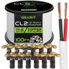 GearIT 100ft 14ga CL2 Speaker Wire & 12 Rt Angle Banana view 1