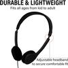 Maeline Bulk Classroom Student Headphones On Ear Stereo Headphones Flexible Adjustable Band for Kids Online Learning, Library, School, Airplane, Travel - 3.5mm Plug - 300 Pack - Multi view 3