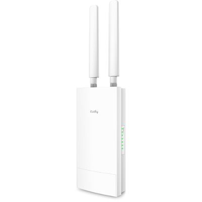 Cudy Unlocked Outdoor 4G LTE Cat 4 Modem Router with SIM Card Slot, N300 WiFi, EC25, IP65, Detachable Cellular Antennas, Passive PoE Adapter Included, Pole or wall mounting, VPN, LT400 Outdoor