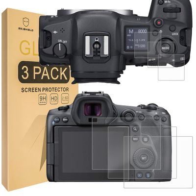 Mr.Shield Screen Protector compatible with Canon EOS R5 Mark II/EOS R5 / EOS R5 C [3+3 Pack] [Tempered Glass] [Japan Glass with 9H Hardness]