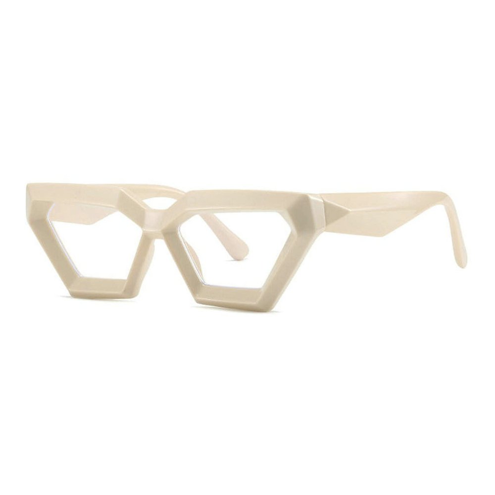 COTIA Square Blue Light Blocking Reading Computer Glasses Women Men Personality Vintage Thick Frame Clear Lens (beige, 1, multiplier_x)