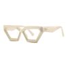 COTIA Square Blue Light Blocking Reading Computer Glasses Women Men Personality Vintage Thick Frame Clear Lens (beige, 1, multiplier_x) view 1