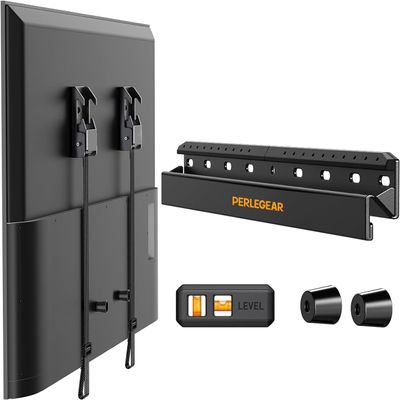 Perlegear No Drill TV Wall Mount for Most 24-55 Inch TVs up to 100 lbs, Studless TV Mount, Drywall TV Bracket with Max VESA 400x400mm, No Stud, Easy Install, Low Profile, PGMT7