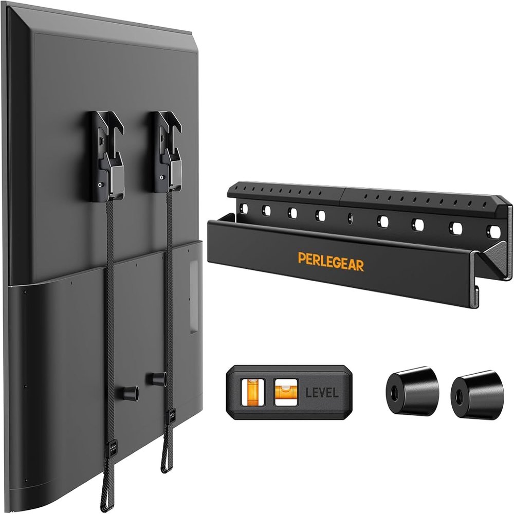Perlegear No Drill TV Wall Mount for Most 24-55 Inch TVs up to 100 lbs, Studless TV Mount, Drywall TV Bracket with Max VESA 400x400mm, No Stud, Easy Install, Low Profile, PGMT7