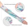 Dussdil Blue Purple Orange Ink Marbling Gardening Arm Sleeves Farm UV Sun Protection Cooling Arm Sleeves for Garden Women Men with Thumb Hole view 3