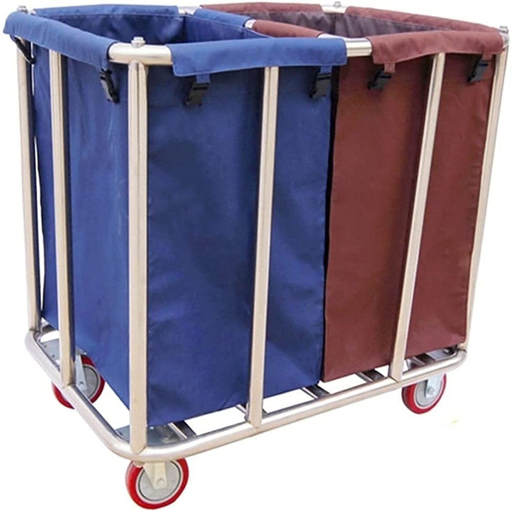 Abnehmbare Beutel mit W?schekorb 2 Beutel W?schesortierwagen Hochleistungs-W?schekorbsortierer mit R?dern fr die Kleideraufbewahrung