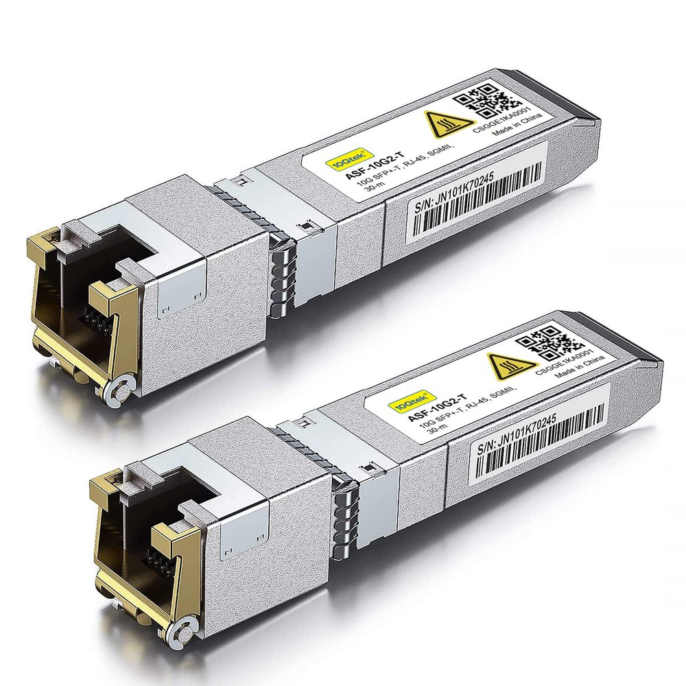 10Gtek ././/- + CAT.6a Copper Transceiver, Auto-Negotiation SFP+ Ethernet Module, up to 30-Meter, for Cisco SFP-10G-T-X, Ubiquiti UniFi, Netgear, Pack of 2
