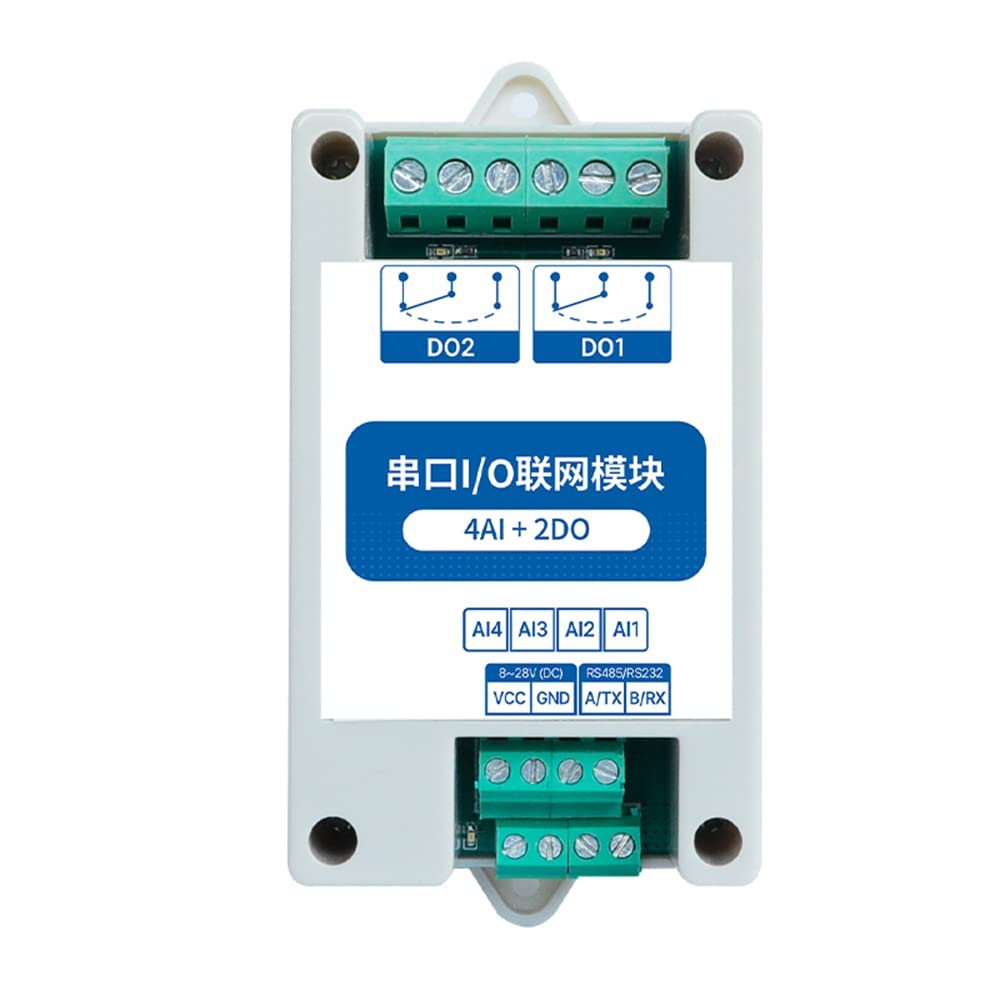 4AI+2DO 2 Switch Output ModBus I/O Network Modules with Serial Port RS485 MA01-XACX0420 Support PLC/Touch Display IoT