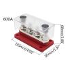 600A Max Bus Bar Power Distribution Block Junction Block 4 X 3/8" Terminal Studs Also Used As 5/16" Bus Bar for Truck Car RV (Red) view 2