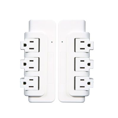 2 Pack Long Rotating Power Strip with 3 Metal Power Outlets 540J Surge Protector for Home Office Workshop LED Indicator Compatible with GFCI ETL Listed - White