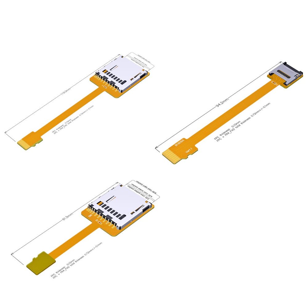 ADTLINK SD UHS-I Micro SD to SD/Micro SD FPC Socket Adapter extensio Cable (B1909B)