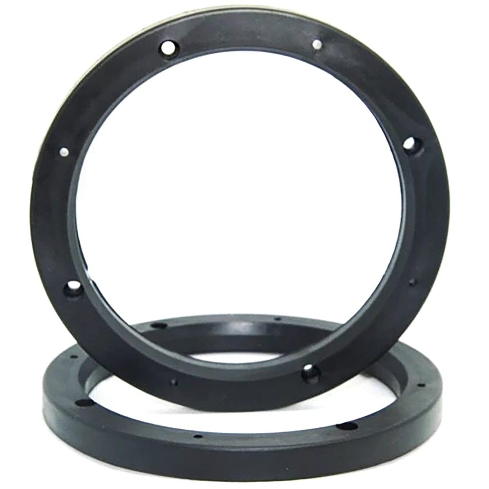 FDXGYH 2 Pcs 6.5-Inch Auto Car Universal Fit ABS Speaker Spacers Car Stereo Speaker Spacer Adaptor Ring Mounting Bracket (Black)