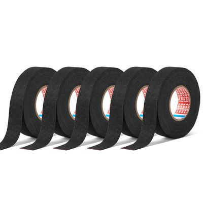 HSTECH 8 Rolls Wire Loom Harness Cloth Tape, Speaker Wiring Harness Cloth Tape, Black Adhesive Fabric Tape, for Automobile Electrical Wire harnessing Noise Dampening Heat Proof 15mm X 15m