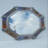20" PUNCHED TIN MIRROR octagonal mixed talavera tiles mexican folk art view 1