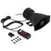 Black Car Siren Horn, 60W 5 Sound Tone 300db Megaphone Air Plastic and Mental Horn Siren with PA System MIC Speaker Vehicle Siren Sound Horn Fit for Fire Ambulance Hooter, 12V view 1