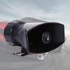 Black Car Siren Horn, 60W 5 Sound Tone 300db Megaphone Air Plastic and Mental Horn Siren with PA System MIC Speaker Vehicle Siren Sound Horn Fit for Fire Ambulance Hooter, 12V view 2