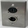 1 Port HDMI/1 Port XLR Male D Series Heavy Duty Pass Stainless Steel Wall Plate - HDMI Angled Exit [2 Pack] view 1
