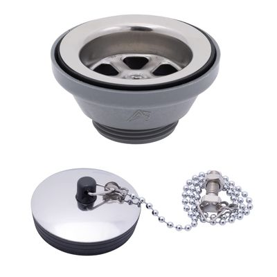 Ambassador Marine Sink Drain 2 Inch Straight Low Profile S00-0104-UP-W