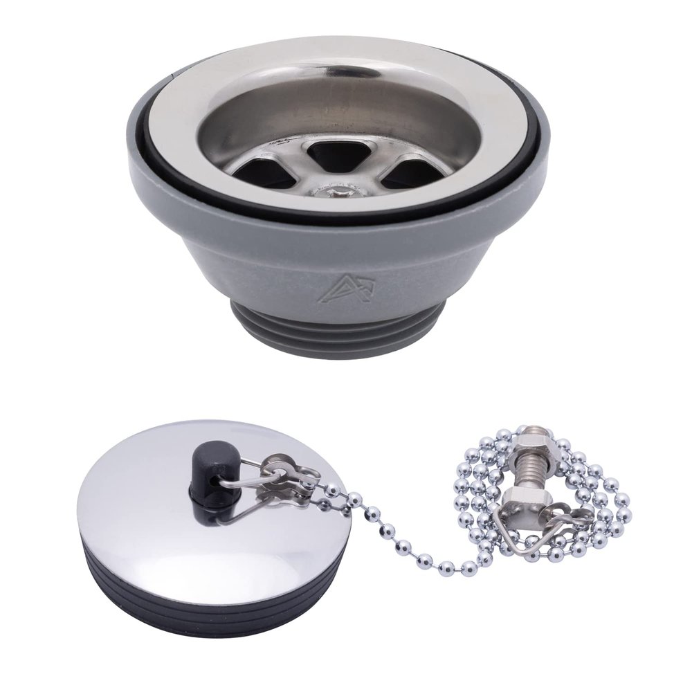 Ambassador Marine Sink Drain 2 Inch Straight Low Profile S00-0104-UP-W