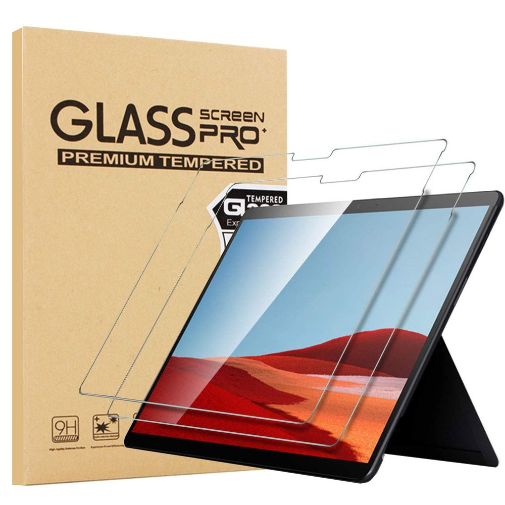 [2 Pack] EpicGadget Screen Protector for Microsoft Surface Pro 9 (2022) / Surface Pro 8 (2021) / Surface Pro X (13 inch) (2021/2019) - 9H Hardness HD Clear Tempered Glass Screen Protector Film
