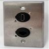 1 Port HDMI/1 Port Cat6 D Series Heavy Duty Pass Through Solderless Stainless Steel Wall Plate - HDMI Angled Exit [2 Pack] view 1