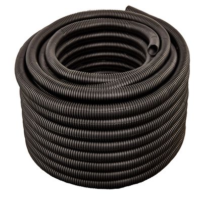 1/2" x 100 ft. Shurtek Flexible Corrugated Black LDPE Split Tubing Wire Loom
