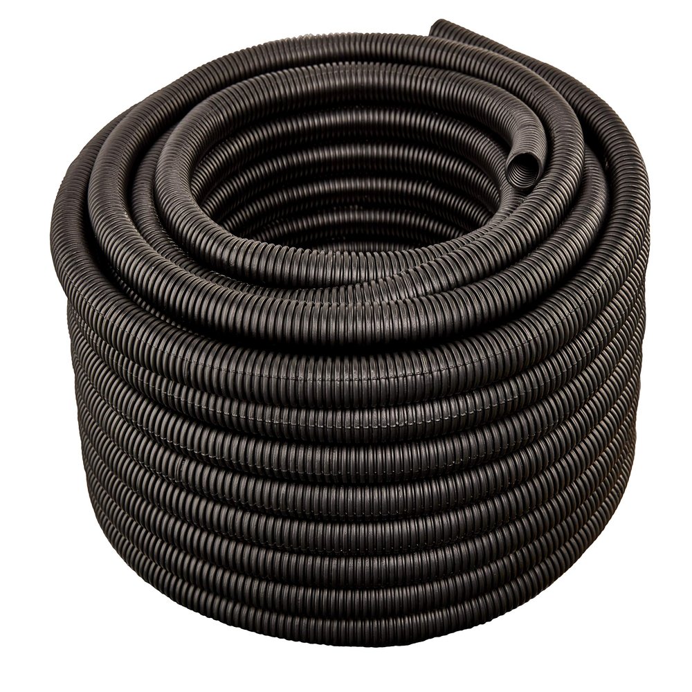 1/2" x 100 ft. Shurtek Flexible Corrugated Black LDPE Split Tubing Wire Loom
