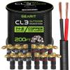 GearIT 200ft 14ga CL3 Speaker Wire & 12 Rt Angle Banana view 1
