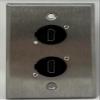 2 Port HDMI D Series Heavy Duty Pass Through Solderless Stainless Steel Wall Plate - HDMI Angled Exit view 1