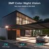 ZUMIMALL Security Cameras Wireless Outdoor - 2 Packs, 360View Outdoor Camera Wireless Solar Powered,2.4G WiFi, Spotlight/Siren//3MP Color Night Vision/AI Detection/IP66/Cloud/Alert, Work with Alexa view 3