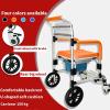 BLOHDI Folding Toilet Seat, Toilet Seat with Armrests and Backrest, Wheelchair with Casters, Shower Chair, Walker, Aluminum (Color : C) view 3