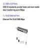 CompuCablePlusUSA.com Best 4 in 1 Hub, USB-C Male to 1 Female RJ45 Gigabit Ethernet LAN Network Adapter, 3 Female Ports USB 3.0 + 1 Piece Adapter of Type C Female to Type A Male (Ethernet & USB) view 3