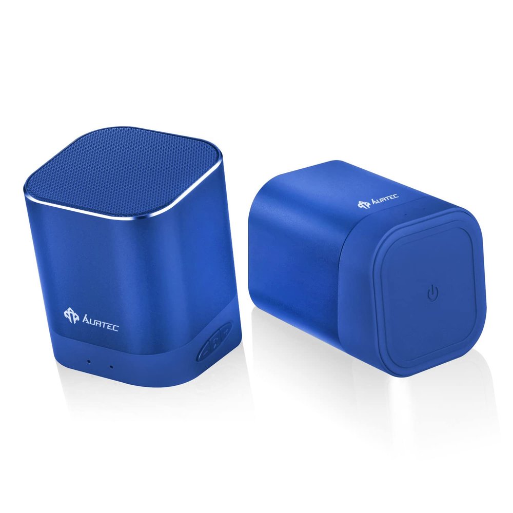 AURTEC Portable Bluetooth Speaker Upgraded, Dual Wireless Speakers with True Wireless Stereo Technology,Strong Bass and Powerful Volume, Bluetooth 4.2 for iPhone, Echo, Android and More, Blue