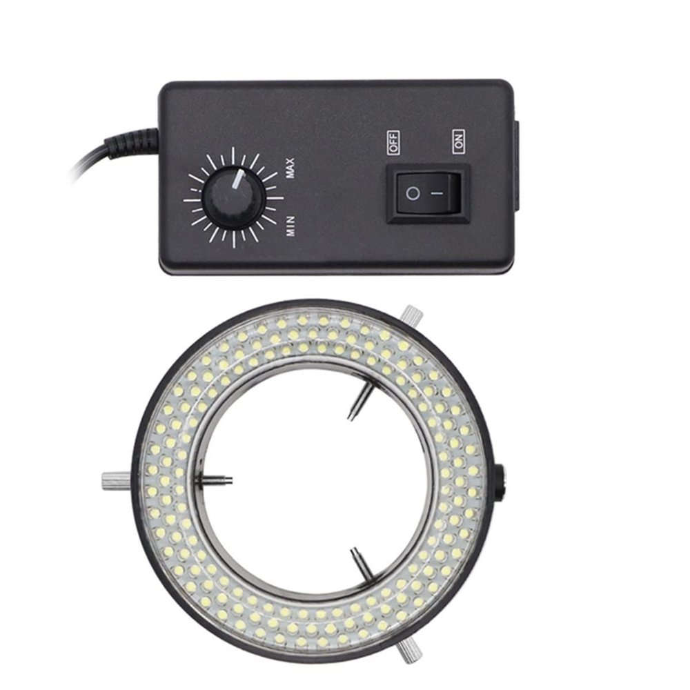 144 LED Microscope Ring Light, Illuminator Lamp with Adapter for Stereo Microscope Circle Light Microscopio Lens Camera Magnifier