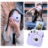MUZIRI KINOKOO Protective Case for Instax Mini 12 Instant Camera - PU Leather Mini 12 Camera Carrying Bag with Photo Pocket & Adjustable Shoulder Strap - Lilac Purple view 4