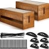Hoteam 48 Pcs Wooden Cable Management Box Cable Organizer Box Set Power Strip Holder Cord Hider Clip Adhesive Management Ties Cord Sleeves for Desktop Home Office(Brown,Large) view 1