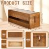 Hoteam 48 Pcs Wooden Cable Management Box Cable Organizer Box Set Power Strip Holder Cord Hider Clip Adhesive Management Ties Cord Sleeves for Desktop Home Office(Brown,Large) view 2