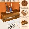 Hoteam 48 Pcs Wooden Cable Management Box Cable Organizer Box Set Power Strip Holder Cord Hider Clip Adhesive Management Ties Cord Sleeves for Desktop Home Office(Brown,Large) view 4