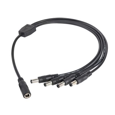 YSJJZRL 45cm 5.5mm x 2.1mm 1 Female to 2/3/4 Way DC Power Splitter Cable 12V 5A Y Splitter Barrel Adapter for Security Cameras Monitor etc (1 to 4)