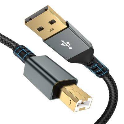 10FT USB Printer Cable - High Speed 2.0 Printer Cord, USB-B Cable, B to A Scanner Cord Compatible with HP, Canon, Epson, Dell, Brother, Lexmark, Xerox, Samsung, Piano, DAC