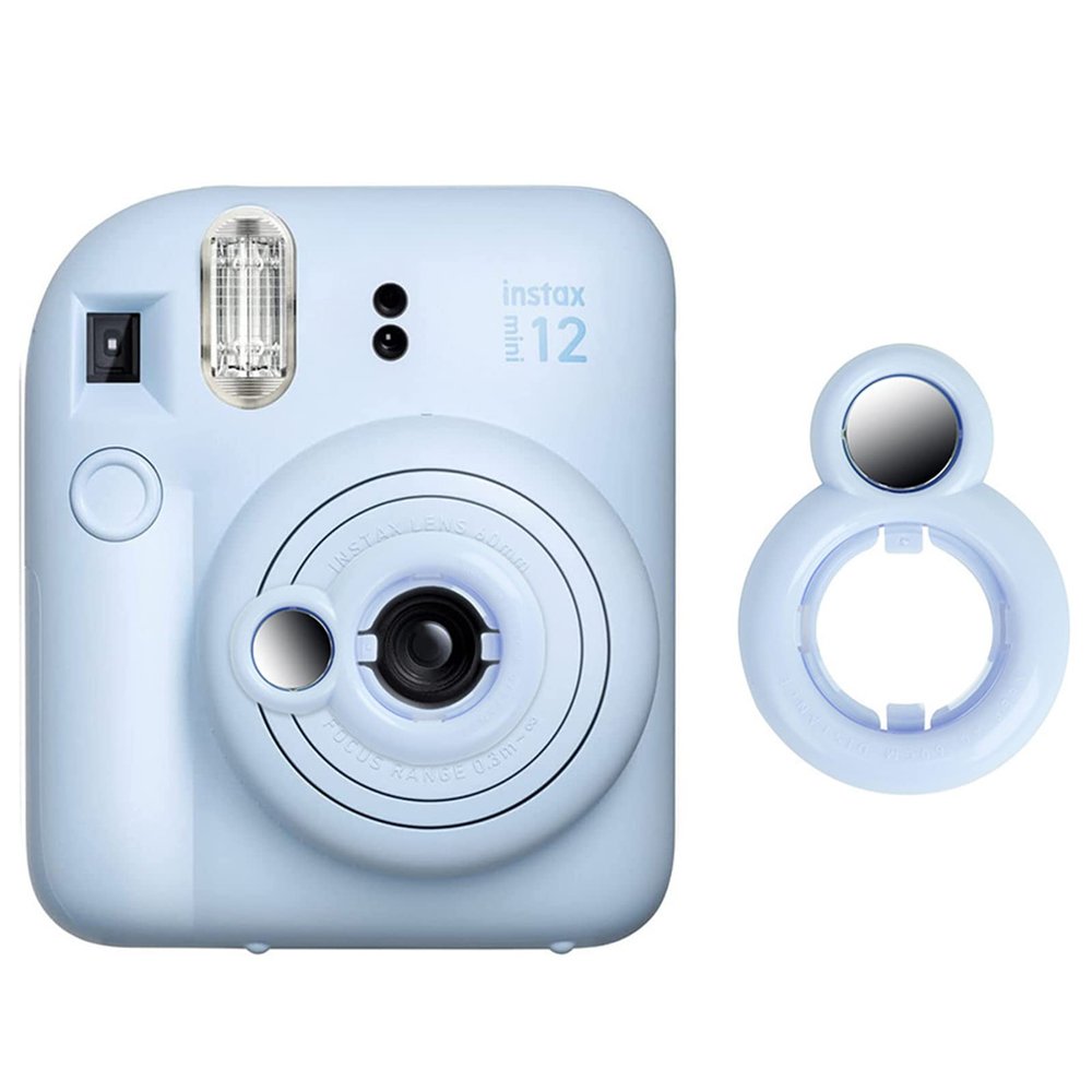 MUZIRI KINOKOO Close Up Lens Compatible for Fuji Instax Mini 12 Instant Camera with Self-Portrait Mirror - Fuji Mini 12 Selfie Lens Selfie Mirror - Blue