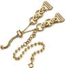Compatible with Fitbit Versa 4Versa 3 Bands Women, Adjustable Stainless steel metal double circle bead chain bracelet Bands Compatible with Fitbit Sense 2Sense 1 (versa3/sense, Gold) view 2