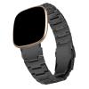 Compatible with Fitbit Versa 4Versa 3 Bands Women Men, Adjustable Stainless steel metal clips Bands Compatible with Fitbit Sense 2Sense 1 watch bands (versa3/sense, Black) view 1