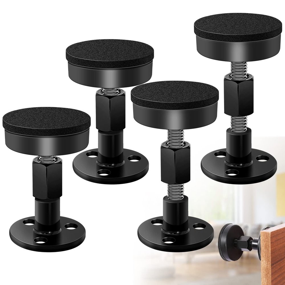 RAIHOMKIT 4 Pack Headboard Stoppers, Bed Stoppers for Headboard, Black