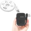 2 Pack Travel Power Strip with USB-C Potrs, NTONPOWER Portable Desktop Charging Station Short Extension Cord 15 inches for Office, Home, Hotels, Cruise Ship, Nightstand, White view 1