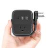 2 Pack Travel Power Strip with USB-C Potrs, NTONPOWER Portable Desktop Charging Station Short Extension Cord 15 inches for Office, Home, Hotels, Cruise Ship, Nightstand, White view 3