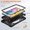 360 Rotation Case for Samsung Galaxy Tab S6 Lite 10.4" Sturdy Cover Rotate Ring Stand Shoulder Carrying Strap Hand Strap Rugged Children Adults Outdoor Case (Black) view 2