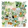 Green Plants 44 Pcs Cute Waterproof Potted Stickers for Water Bottle, Laptop, Skateboard, Scrapbook, Cars, Computer, Phone, Notebook, Guitar - Vinyl Trendy Aesthetic for Teens, Girls, Adult view 1