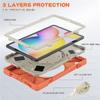 360 Rotation Case for Samsung Galaxy Tab S6 Lite 10.4" Sturdy Cover Rotate Ring Stand Shoulder Carrying Strap Hand Strap Rugged Children Adults Outdoor Case (Orange) view 2